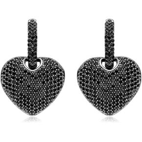 Metmolley Austrian Crystal Heart Drop Earrings for Women Purple Amethyst Dangle Earrings fine Jewelry