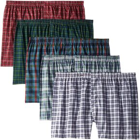 Fruit of the Loom Men's Woven Tartan and Plaid Boxer Multipack