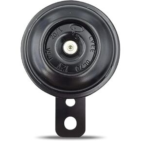 1 PC Motorcycle Horn High Pitch Snail Horn Whistle, 2.59" x 3.77" 12V Large Diameter Strong Penetration Extra Large Volume Iron Safety Warning Horn Accessory, for Scooters Motorcycles (Black)