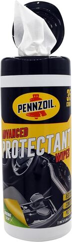 Pennzoil 7x8 بوصة. مناديل حماية داخلية للسيارات، تحمي السيارات والدراجات النارية والشاحنات، 35 منديل، رائحة أصلية in Kuwait