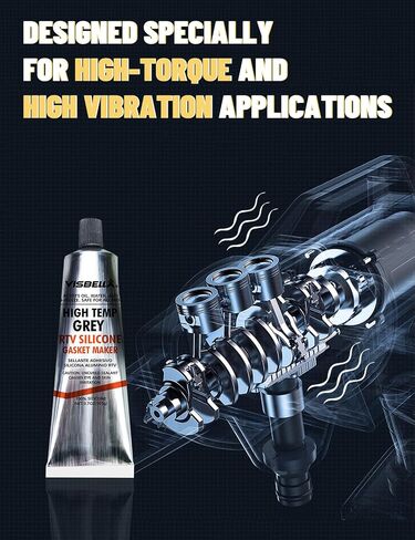 Grey Gasket Maker High Torque Sensor Safe Neutral RTV Silicone Sealant Non-Corrosive Rigid Torque & Vibration Resistant Applications Ideal for Import & Newer Vehicles 3.7OZ in Saudi Arabia
