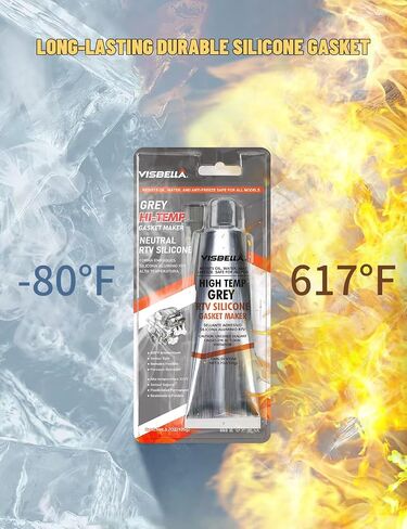 Grey Gasket Maker High Torque Sensor Safe Neutral RTV Silicone Sealant Non-Corrosive Rigid Torque & Vibration Resistant Applications Ideal for Import & Newer Vehicles 3.7OZ in Saudi Arabia
