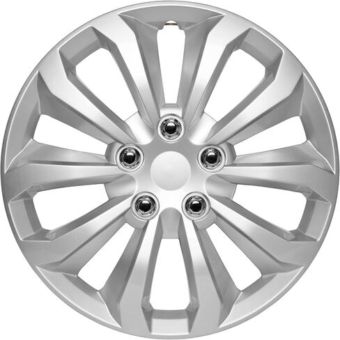 أغطية عجلات BDK Hubcaps للسيارات، أغطية إطارات فضية ممتازة مقاس 16 بوصة، غطاء بديل لإطارات العجلات لسيارة Toyota Camry Corolla Style Automotive (4 عبوات) in Saudi Arabia