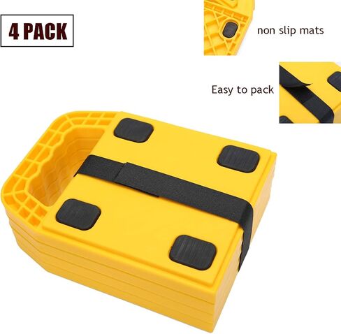 Homeon Wheels Stabilizing Jack Pads for RV, Camper Leveling Blocks Help Prevent Jacks from Sinking,6.5''X 6.5'' (Pack of 4) in Kuwait