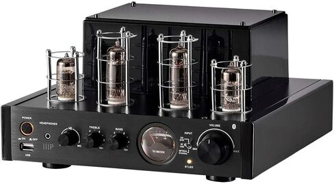 Monoprice Stereo Hybrid Tube Amplifier 2019 Edition, 25 Watt with Bluetooth 2.1 + EDR, Wired RCA, Optical, Coaxial, and USB Connections, and Subwoofer Out in Saudi Arabia