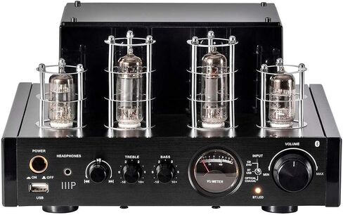 Monoprice Stereo Hybrid Tube Amplifier 2019 Edition, 25 Watt with Bluetooth 2.1 + EDR, Wired RCA, Optical, Coaxial, and USB Connections, and Subwoofer Out in Saudi Arabia