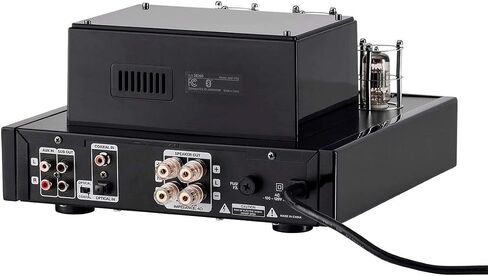 Monoprice Stereo Hybrid Tube Amplifier 2019 Edition, 25 Watt with Bluetooth 2.1 + EDR, Wired RCA, Optical, Coaxial, and USB Connections, and Subwoofer Out in Saudi Arabia