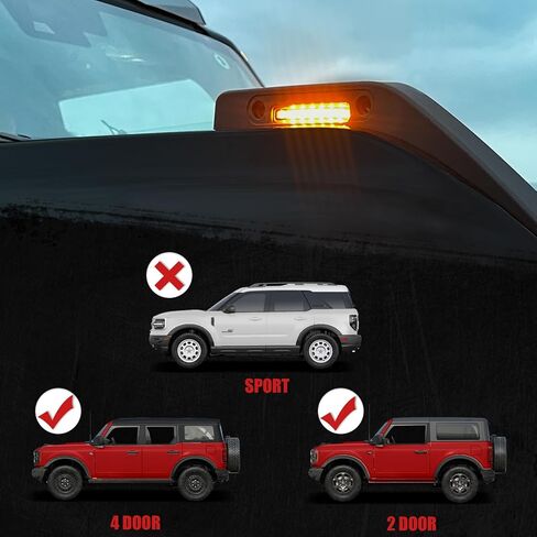 Mabett Trail Sights أضواء جانبية لفورد برونكو 2021-2024 LED أضواء مقبض مزخرفة تناسب ملحقات برونكو 2/4 باب يناسب فتحة المقبض الداخلي. (ليس لبرونكو سبورت) in Kuwait