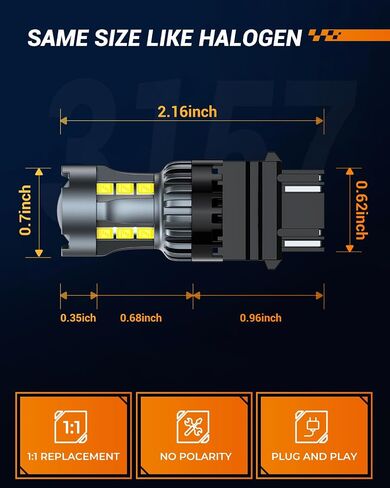 SEALIGHT 3156 3157 LED Bulb White Reverse Lights, 3056 3057 4057 4157 LED Light Bulb with Projector Replacement for Tail Light, Backup Light,Brake Parking,Pack of 2 in Saudi Arabia