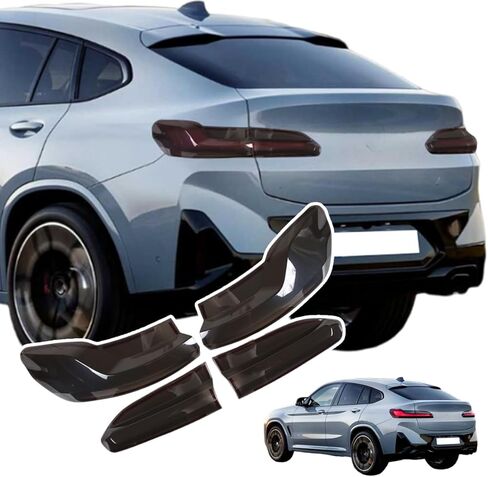 ABS Black Rear Tail Light Lens Taillight Kit Compatible with BMW X4 G02 2019-2024 Car Exterior Taillight Protection Cover Accessories in Saudi Arabia