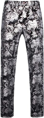 MOGU Mens Luxury Gold Dress Pants with Expandable Waist Size 40 Gold in Kuwait