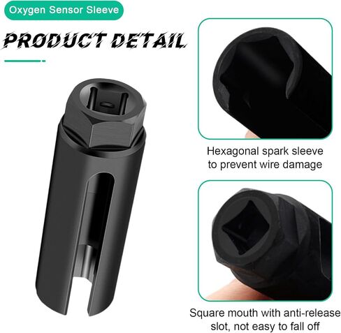 Oxygen Sensor Socket with Side Wire Cutout, 1/2 Inch Drive by 7/8 Inch 6-Point O2 Sensor Wrench Removal Tool, Offset Car Accessories for Preventing Damage to Wires (Small) in Saudi Arabia