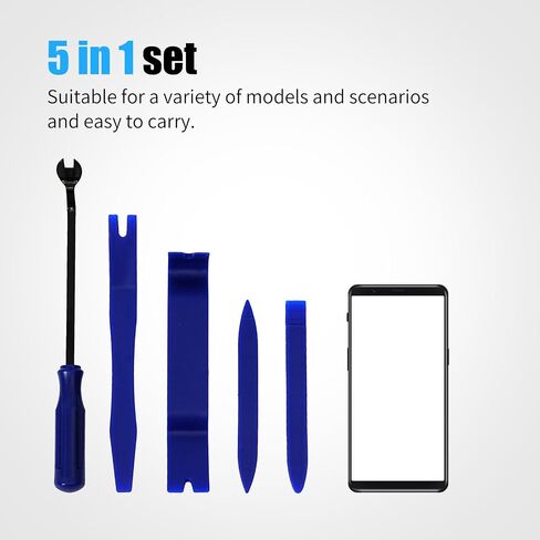 5PCS Auto Trim Removal Tool Kit - No Scratch Plastic Pry Tool Kit - Car Trim Removal Tool Kit for Car Audio, Interior, Exterior, Doors Panel, Instrument Panel in Saudi Arabia