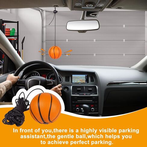 4 Pack Garage Parking Aid,Garage Car Stop Indicator,Garage Parking Assist Stop Ball,Parking Ball Guide System,Double Car Parking Aid with Telescopic Adjustable Length(Basketball+Soccer Shape) in Saudi Arabia