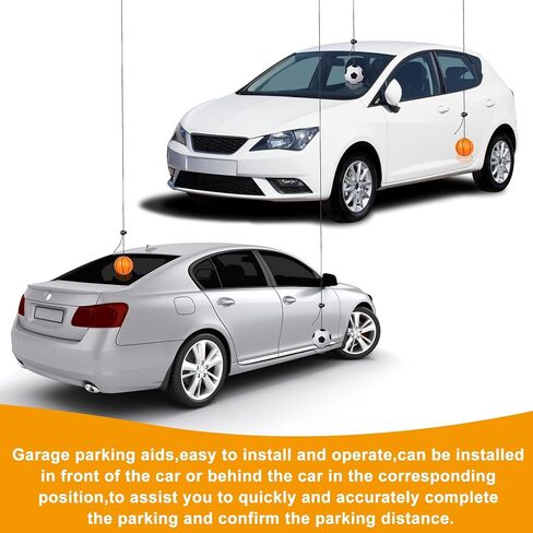 4 Pack Garage Parking Aid,Garage Car Stop Indicator,Garage Parking Assist Stop Ball,Parking Ball Guide System,Double Car Parking Aid with Telescopic Adjustable Length(Basketball+Soccer Shape) in Saudi Arabia