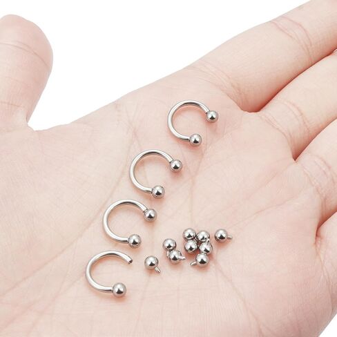 Lcolyoli 16g Septum Rings Internally Threaded Surgical Steel Septum Jewelry Lip Rings Hoop Labret Jewelry Horseshoe Earrings Daith Piercing Jewelry for Women Men in Saudi Arabia