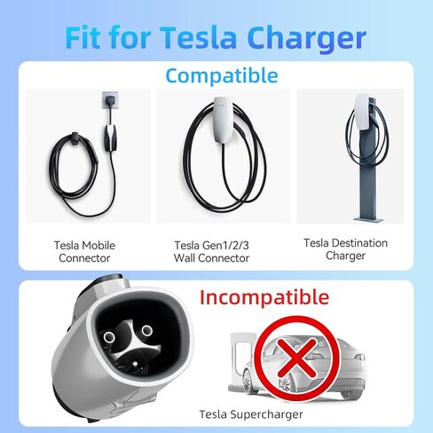 محول NACS إلى J1772، محول شحن 80 أمبير 250 فولت J1772 EV لشاحن تسلا، متوافق مع موصل جدار تسلا عالي الطاقة، شواحن الهواتف المحمولة المنزلية، شاحن الوجهة، يناسب SAE J1772 EVs (أسود) in Kuwait