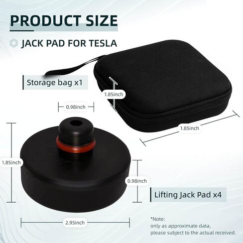 وسائد رفع متوافقة مع طراز Tesla Y/3/S/X/ 2024 2023 2022 2021 2020، وسادة مطاطية مع حقيبة تخزين، ملحقات لهيكل بطارية Tesla Protect (4 قطع) in Kuwait