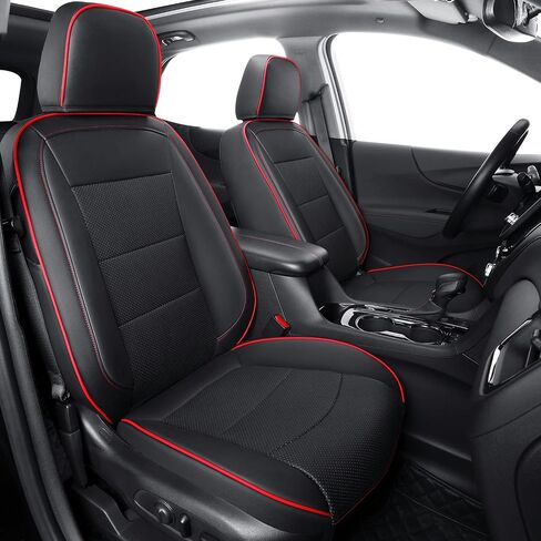 Terrain Seat Covers, fit for 2018-2024 GMC Terrain SLE SLT Denali AT4 SL 4dr SUV, Water Proof Faux Leather(Full Set, Black&Red) in Saudi Arabia