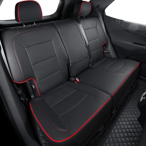 Terrain Seat Covers, fit for 2018-2024 GMC Terrain SLE SLT Denali AT4 SL 4dr SUV, Water Proof Faux Leather(Full Set, Black&Red) in Saudi Arabia