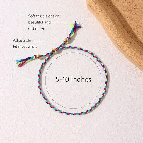 Svovin 36 Pcs Handmade Braided Friendship Bracelet for Men Women Muticolor Adjustable Wrap Rope String Wrist Cord Bohemian Bracelet Jewelry Unisex Gifts-Party Favors in Saudi Arabia