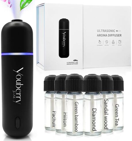 معطر سيارة مع 6 زيوت عطرية، معطر هواء سمارت كار، هدايا سيارات، إكسسوارات سيارة للرجال، معطرات سيارة، معطرات هواء سيارة للرجال ومعطرات هواء سيارة للنساء (موزع رائحة السيارة + 6 زيوت) in Saudi Arabia
