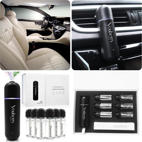 معطر سيارة مع 6 زيوت عطرية، معطر هواء سمارت كار، هدايا سيارات، إكسسوارات سيارة للرجال، معطرات سيارة، معطرات هواء سيارة للرجال ومعطرات هواء سيارة للنساء (موزع رائحة السيارة + 6 زيوت) in Saudi Arabia