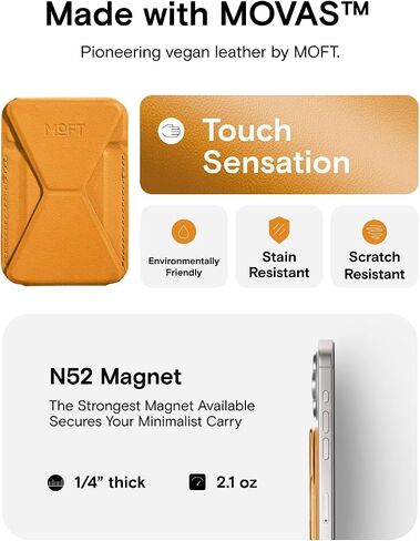 MOFT Magnetic Wallet Stand Compatible with iPhone 15/14/13/12 Series, Angle Adjustment & Magsafe Compatible MOVAS Phone Stand,BlackBerry in Kuwait