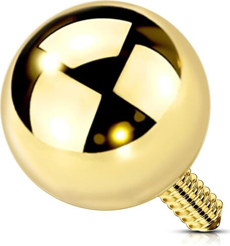 OUFER 14K Solid Gold Clea CZ Replacement Ball Externally Threaded for Belly Button Rings in Kuwait