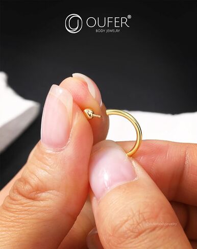 OUFER 14K Solid Gold Clea CZ Replacement Ball Externally Threaded for Belly Button Rings in Kuwait