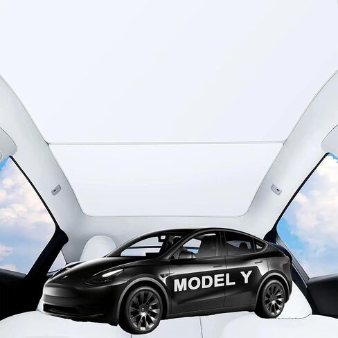2024 New Version Sunshade Roof for Tesla Model Y,Magnetic Foldable Roof Sunshade Accessories[Heat-Insulated, UV-Proof, no-Sagging] 3-Gen Heat,3-Gen Glass Roof Sun Shade for Tesla Model Y 2020-2024 in Kuwait