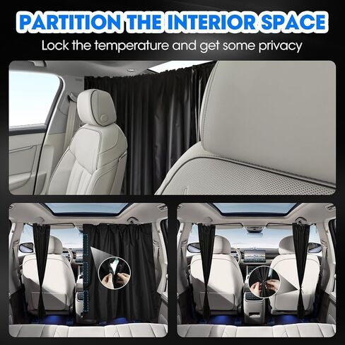 ظلال نافذة السيارة، مظلة شمسية لنافذة السيارة، مظلة شمسية معتمة للخصوصية، تحافظ على برودة أغطية نوافذ السيارة، ستارة مقسمة للمقعد الخلفي و2 مظلة جانبية مغناطيسية للنافذة للتخييم والسفر والنوم in Kuwait