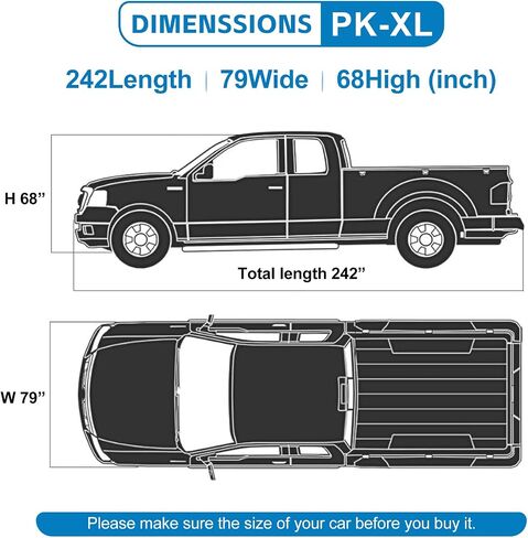 10 Layers Truck Cover Waterproof All Weather. Pickup Truck Cover Rain Snow UV Dust Protection. Length: 230-242 inches, Universal Fit for Ford F150 Chevy Silverado Dodge Ram 1500. in Saudi Arabia