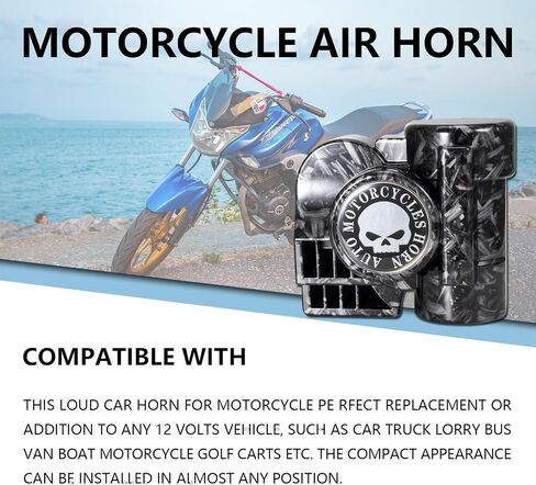 Vehicle Air+Horn 12v Universal Electric Air Horn,150 dB Loud Horns For Motorcycle,Car,Truck,Pickup (Gray Pattern Cover Automotive Airhorn) in Kuwait
