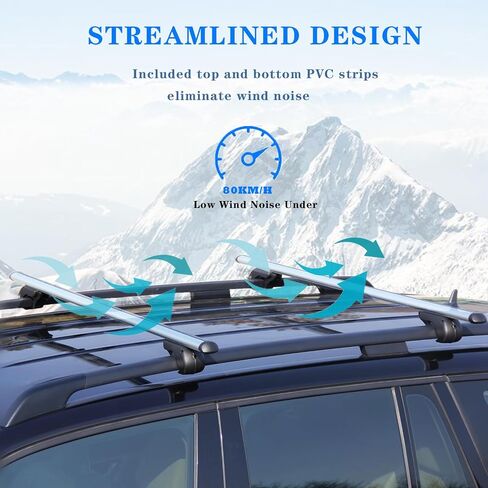 TANX Car Roof Rack Cross Bars with 4 Locks，Universal Roof Rack Cross Bars,52" Thin Adjustable Aluminum Roof Rails with 200lbs Load Capacity,Fit Most Raised Side Rails with Gap Vehicles & SUVs in Kuwait