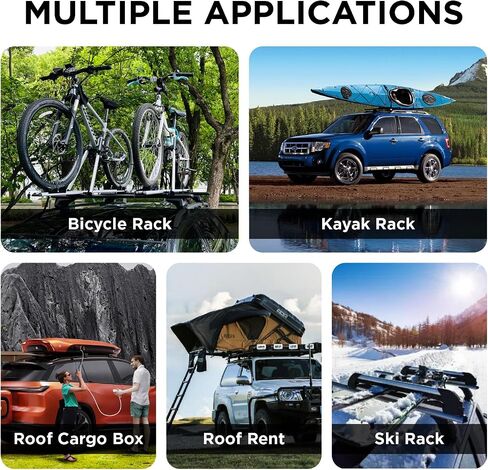 TANX Car Roof Rack Cross Bars with 4 Locks，Universal Roof Rack Cross Bars,52" Thin Adjustable Aluminum Roof Rails with 200lbs Load Capacity,Fit Most Raised Side Rails with Gap Vehicles & SUVs in Kuwait