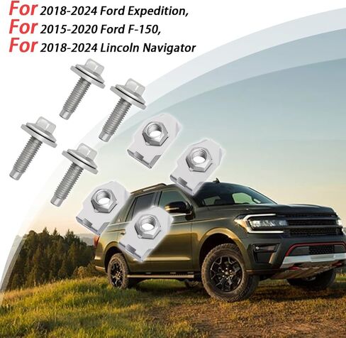 مجموعة مسامير صواميل فلتر لوحة انزلاقية أمامية مكونة من 4 قطع متوافقة مع 15-20 Ford F150 و18-24 Expedition وLincoln Navigator (استبدال # 4034A) in Saudi Arabia