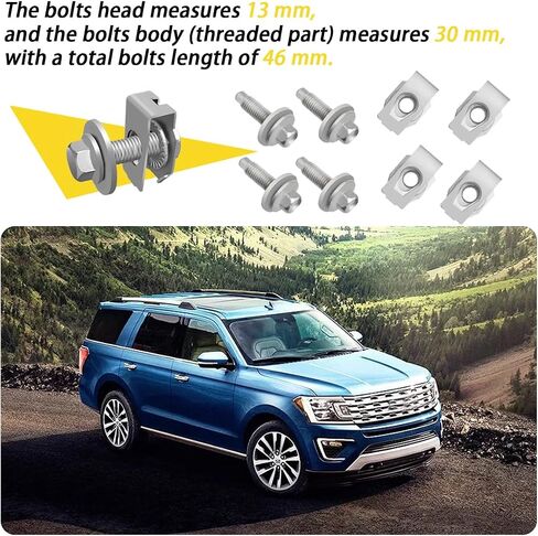 مجموعة مسامير صواميل فلتر لوحة انزلاقية أمامية مكونة من 4 قطع متوافقة مع 15-20 Ford F150 و18-24 Expedition وLincoln Navigator (استبدال # 4034A) in Saudi Arabia