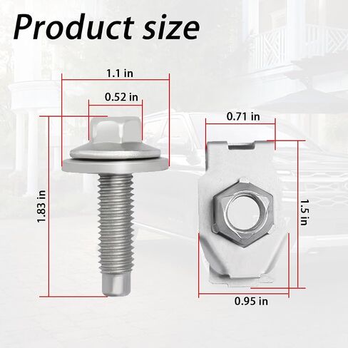 مجموعة مسامير صواميل فلتر لوحة انزلاقية أمامية مكونة من 4 قطع متوافقة مع 15-20 Ford F150 و18-24 Expedition وLincoln Navigator (استبدال # 4034A) in Saudi Arabia