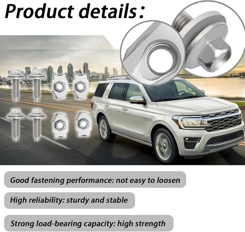 مجموعة مسامير صواميل فلتر لوحة انزلاقية أمامية مكونة من 4 قطع متوافقة مع 15-20 Ford F150 و18-24 Expedition وLincoln Navigator (استبدال # 4034A) in Saudi Arabia