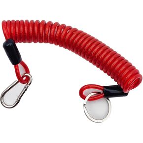 6FT Trailer Breakaway Coiled Cable, Trailer Brake Away Cable, Trailer Breakaway Safety Cable, Spring Towing Coiled Wire for RV Trailer Emergency Camper Breakaway Switch