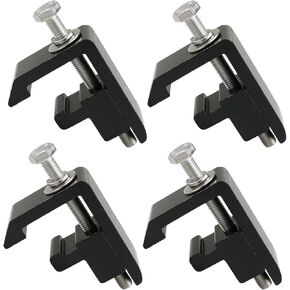 Utility Track System Mounting Clamps forToyota Tacoma 2005+ Tundra 2007+ Truck Caps Topper Camper Shell Clamps Heavy Duty Aluminum (4 Pack Black)