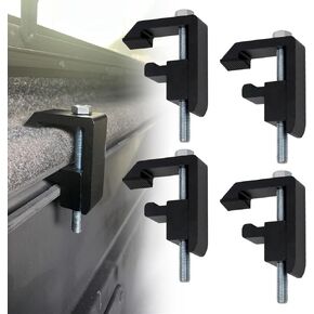 RYANSTAR RACING Utility Track System Mounting Clamp compatible with Toyota Tacoma/Tundra Truck Cap/Camper Shell, Set of 4 - Black.