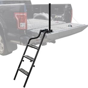 Universal Tailgate Ladders for Pickup, 45" Heavy Duty Foldable Pickup Truck Bed Tailgate Ladder with Handrail Non-Slip Wide Pedal Pickup Truck Step (F250, RAM 2500 etc.)