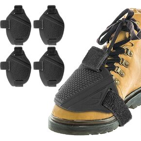 4Pcs Motorcycle Shift Pads, Motorbike Shoes Protector Cover, Protective Motorcycle Boot Cover Adjustable Soft Rubber Pads Gear Accessories for Men Motorcycle Shoe Boot (Black)