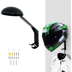 Motorcycle Helmet Wall Mount, Multifunctional Motorcycle Helmet Holder, Heavy Duty Steel Helmet Hanger Wall Mount, Helmet Rack for Bike/Baseball/Football/Rugby/Skiing and Other Caps