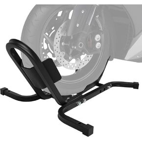 Donext Motorcycle Front Tire Chock, 1500 lbs Heavy Duty Wheel Stand, Black Motorbike Front Chock for 17"-21" Wheels, High-Grade Steel Trailer Stand