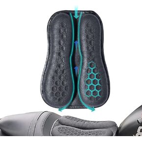 Foldable Motorcycle Seat Cushion,High Elasticity Gel 3D Honeycomb Comfortable Breathable Shock Absorption for Long Ride Seat Cover
