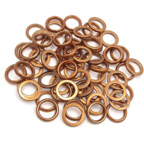 Motoforti Universal Exhaust Pipe Gasket, Metal, Copper Tone, 60 Pcs
