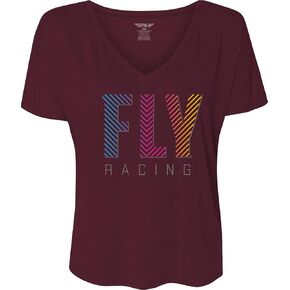 Fly Racing 356-00912X Women's Fly Like4Like Tee Burgundy 2X